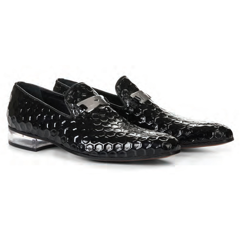 Mauri 4709 Elegance Homer Fabric Patent Dress Shoes Black ...