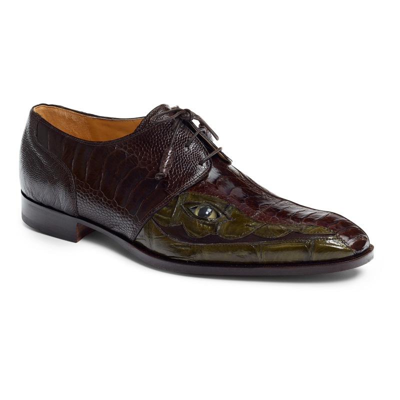 Mauri 4787 Colosseo Ostrich & Crocodile Shoes Brown / Money Green ...