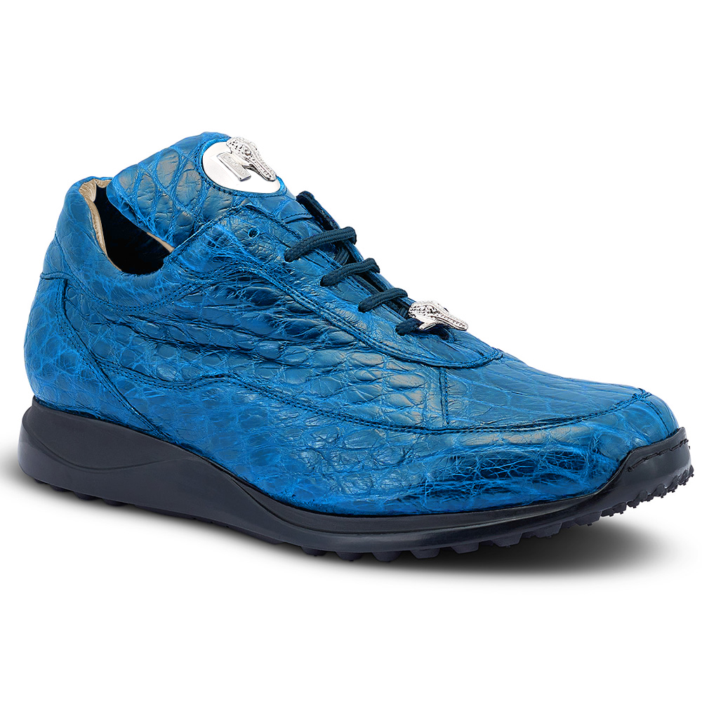 Mauri 8900/2 Alligator Sneakers New Blue | MensDesignerShoe.com