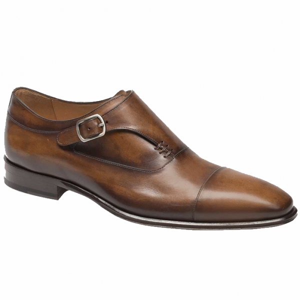 Mezlan Cartago Monk Strap Shoes Cognac | MensDesignerShoe.com