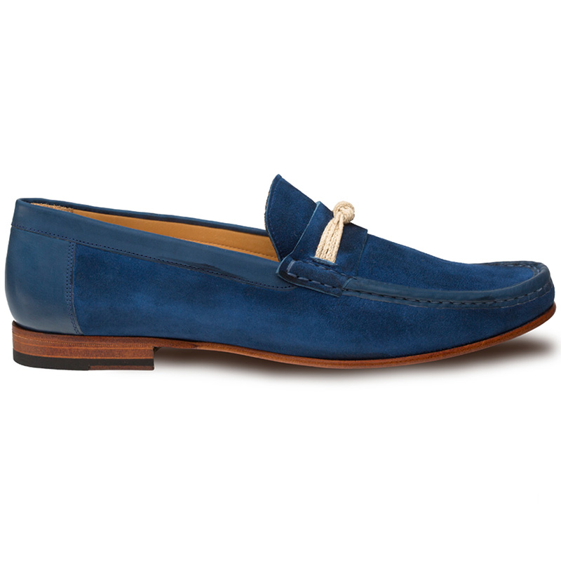 Mezlan Segura Suede Shoes Blue | MensDesignerShoe.com