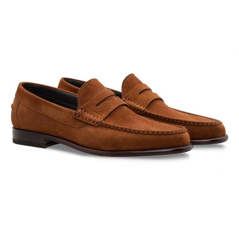 Moreschi 043167A Suede Loafer Shoes Light Brown | MensDesignerShoe.com