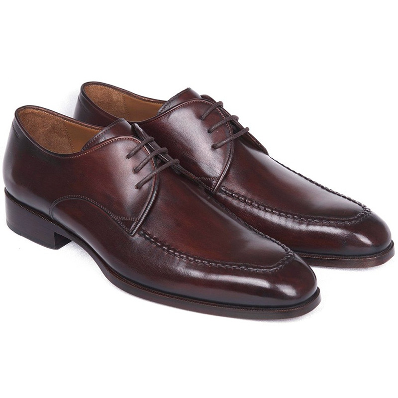 Paul Parkman Leather Apron Derby Shoes Brown & Bordeaux ...