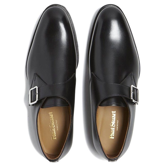 Paul Stuart Brock Monk Strap Shoes Black | MensDesignerShoe.com