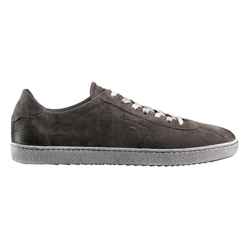 Santoni Escolar Suede Sneakers Grey | MensDesignerShoe.com
