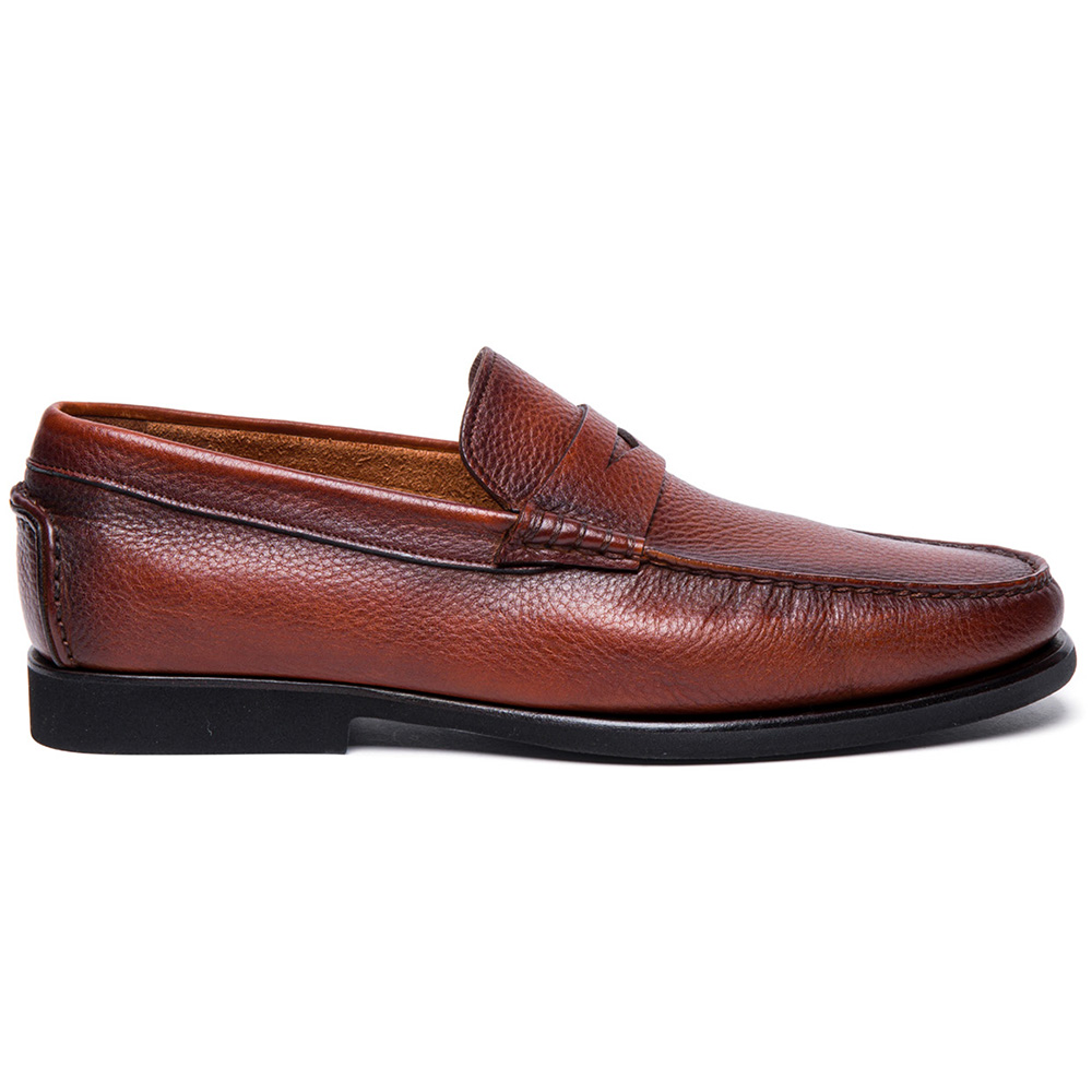 Santoni IKANGIA-A-SDSM39 Tumbled Calfskin Penny Loafer Brown Image