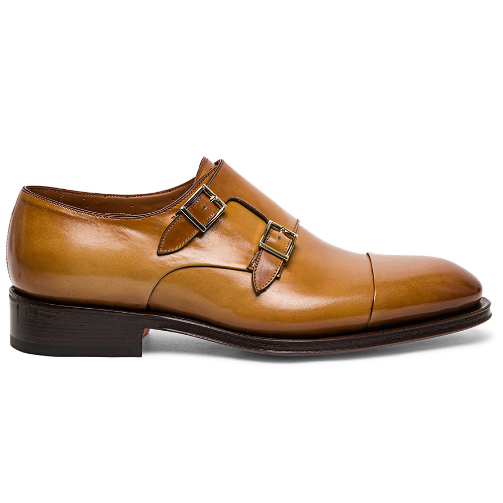 Santoni IRA AVVDC24 Double Monk Strap Light Brown Image