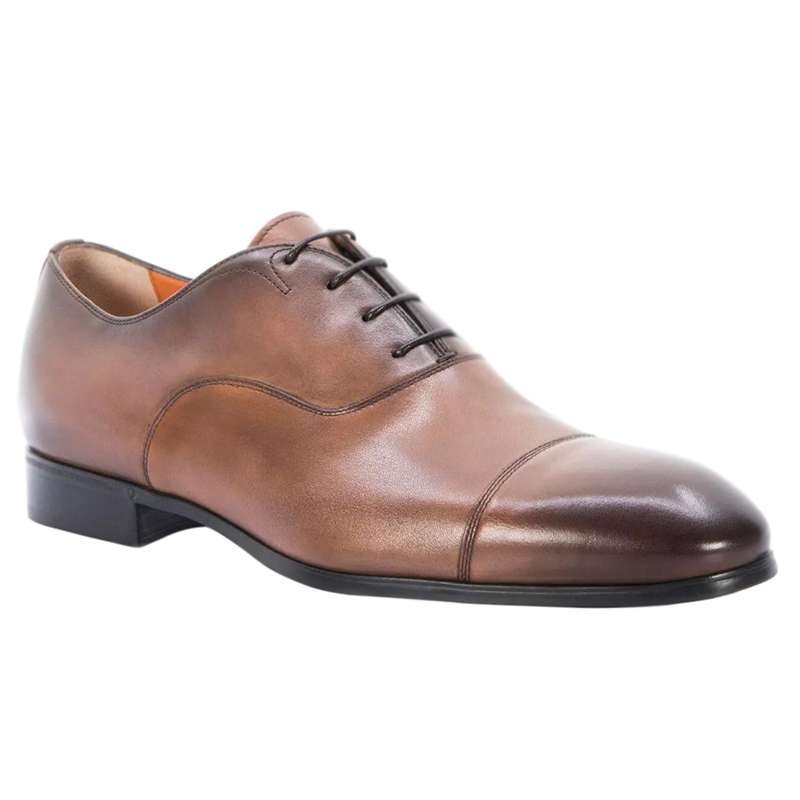 Santoni Salem 01 Oxford Shoes Brown | MensDesignerShoe.com