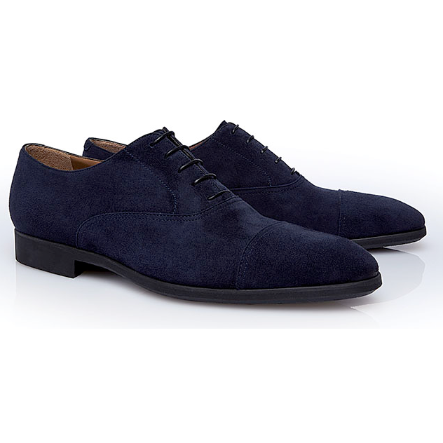 Stemar Udine Suede Cap Toe Shoes Blue | MensDesignerShoe.com