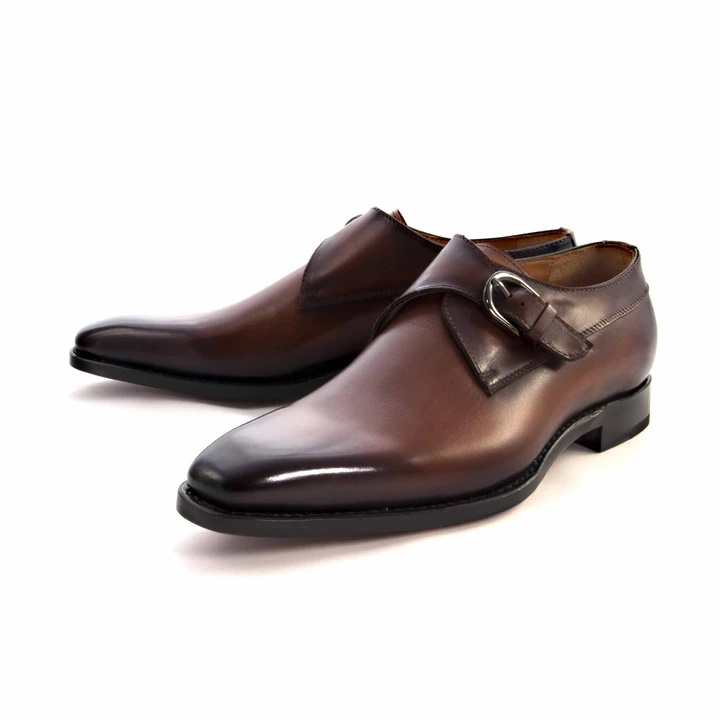 Ugo Vasare Edward Monk Strap Shoes Caramel | MensDesignerShoe.com