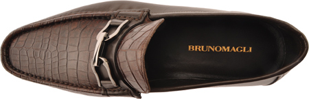 Bruno Magli Mikko Calf Croc Print Bit Loafers Dark Brown