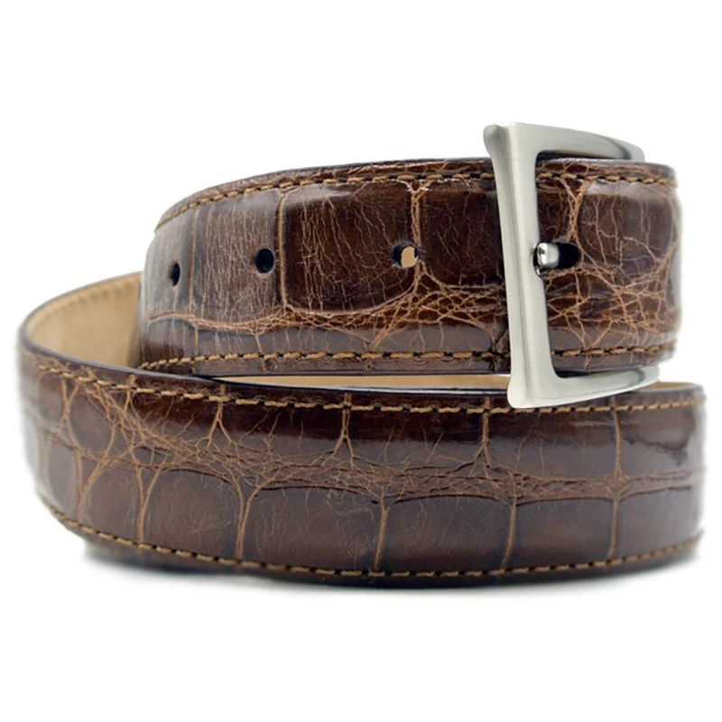Zelli Alligator Belt Cognac | MensDesignerShoe.com