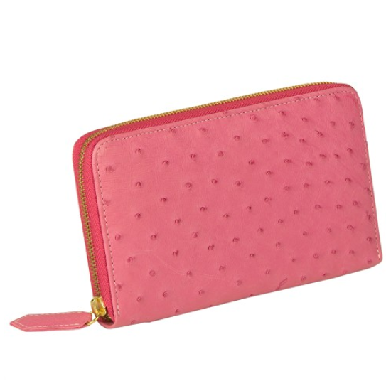 Zelli Camilla Genuine Ostrich Wallet Pink