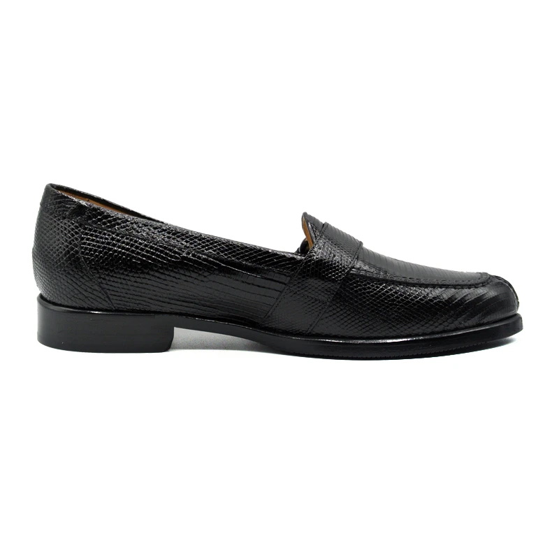 Zelli Orlando Lizard Monk Strap Shoes Black | MensDesignerShoe.com